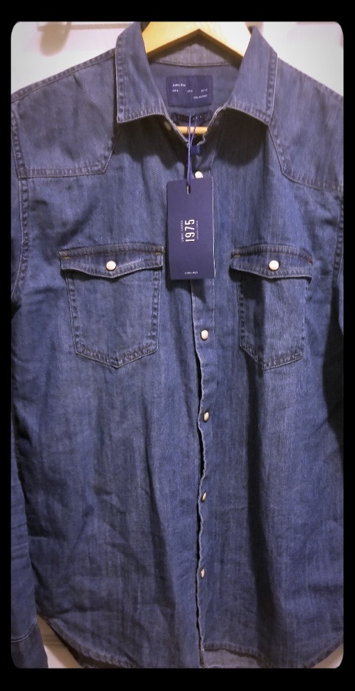 Zara man button down denim shirt regular fit